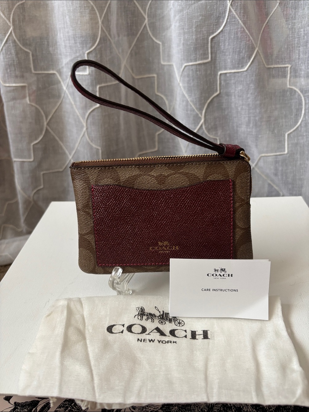 NEW Coach Wristlet in Signature Canvas & Leather